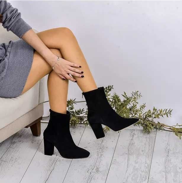 Botine din piele intoarsa naturala - 37 & 39 la super pret!