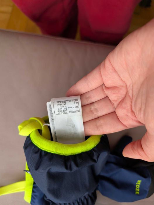 Mănuși schi cu 1 deget călduroase și impermeabile pentru copii