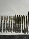 SET TACAMURI - 6 FURCULITE + 6 CUTITE - ARGINT 800 -Vintage -3.5lei/gr