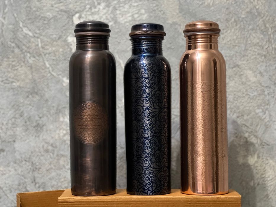 индийские медные бутылки для стекла и воды