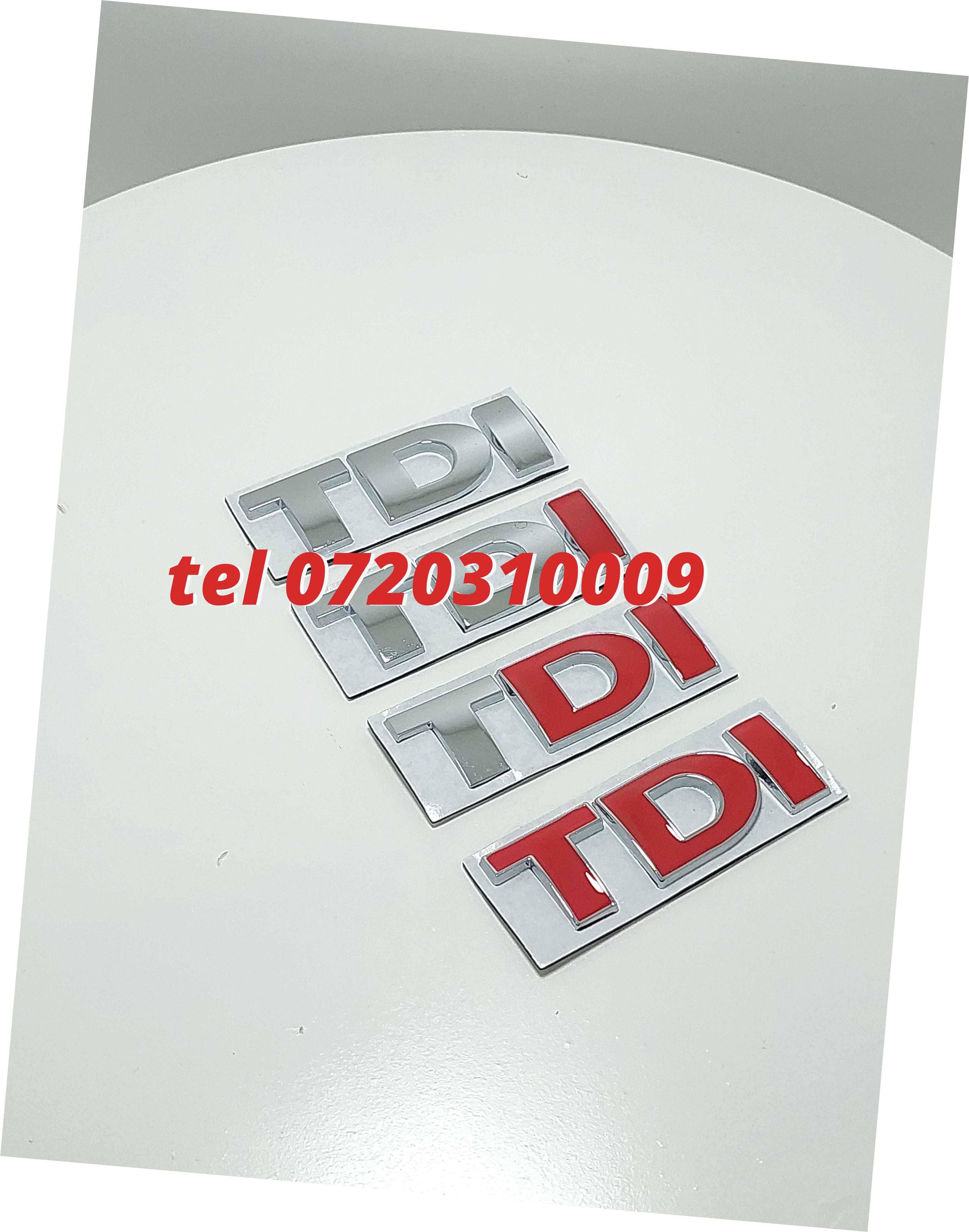 Emblema Tdi Crom Tdi Cu Di Rosu Metalica Vw