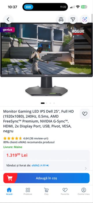 Monitor 240 ov 280 hz in garantie