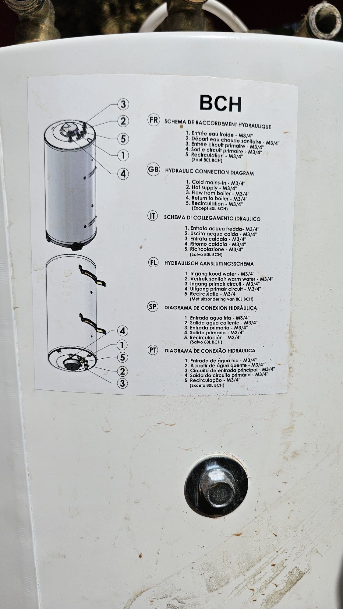 Boiler Ariston Bch 200L cu serpentine