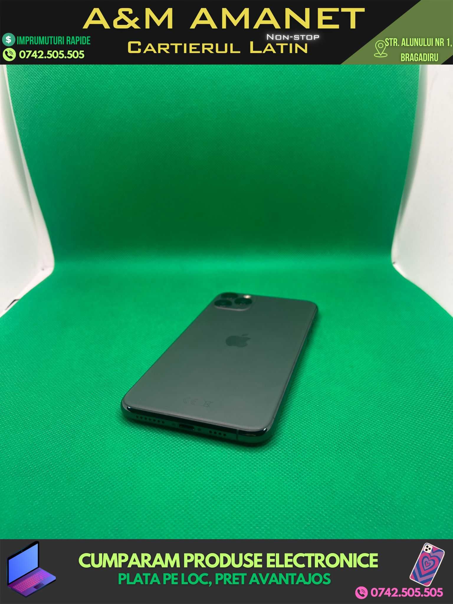 iPhone 11 Pro Max, 256GB, Midnight Green, 85% Baterie (A&M AMANET)