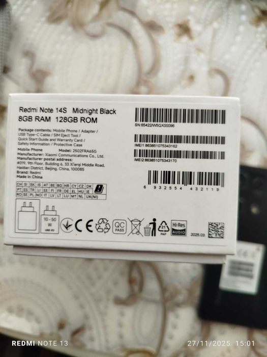 Redmi note 14s 8 ga 128