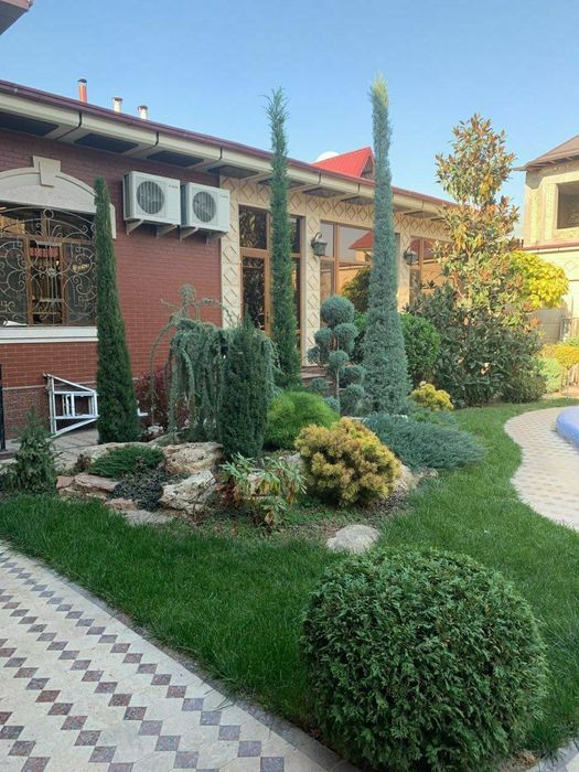 Archa daraxtlarga shakl beramiz,gullar ekamiz gazon ekamiz