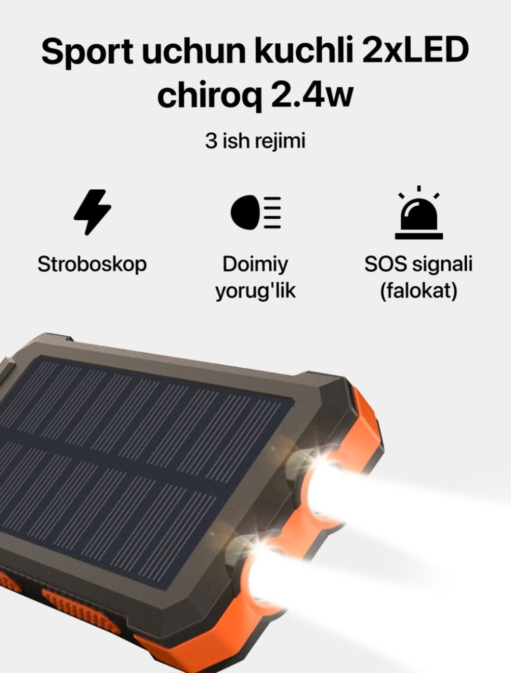 Powerbank солнечная панель chiroq лампа внешний аккумулятор chegirma