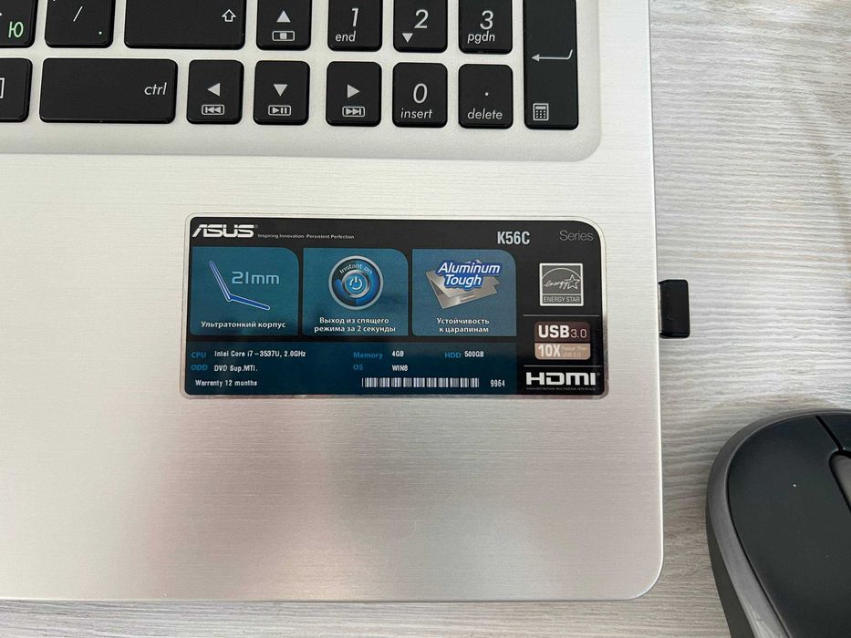 Металлический ноутбук ASUS K56C (Core i7 / NVIDIA GeForce)