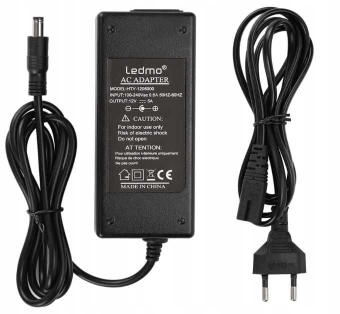 AC Adapter Power Supply LEDMO 12V 5A 60W HTY-1200500