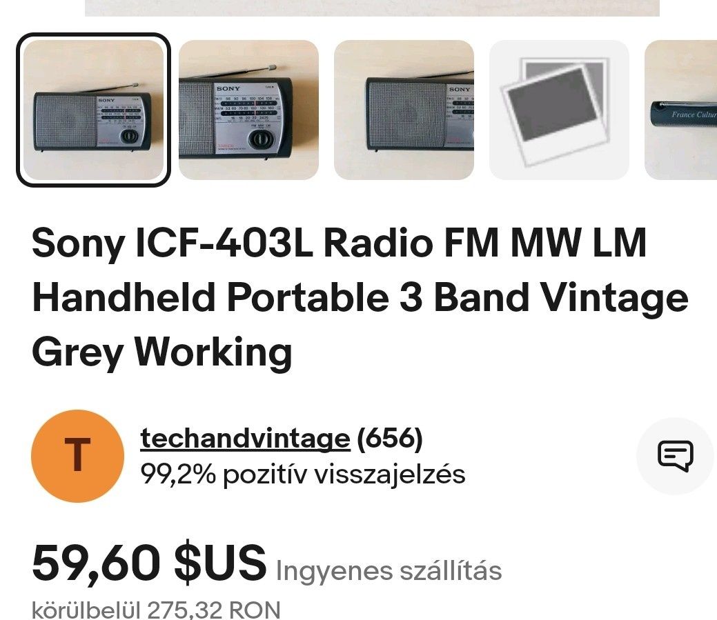 Radio portabil Sony icf403L,perfect functional