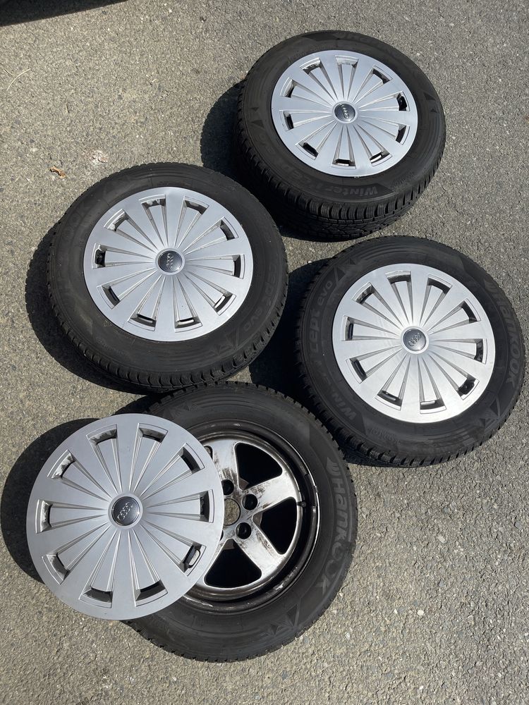 Jante Aliaj Audi cu Anvelope iarna ca noi Hankook