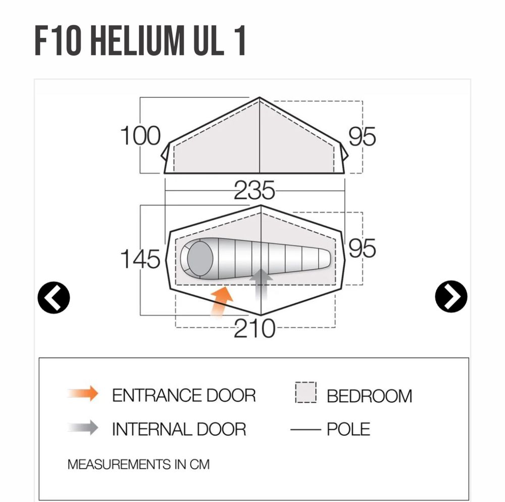Ултралека палатка Vango Helium F10 UL1