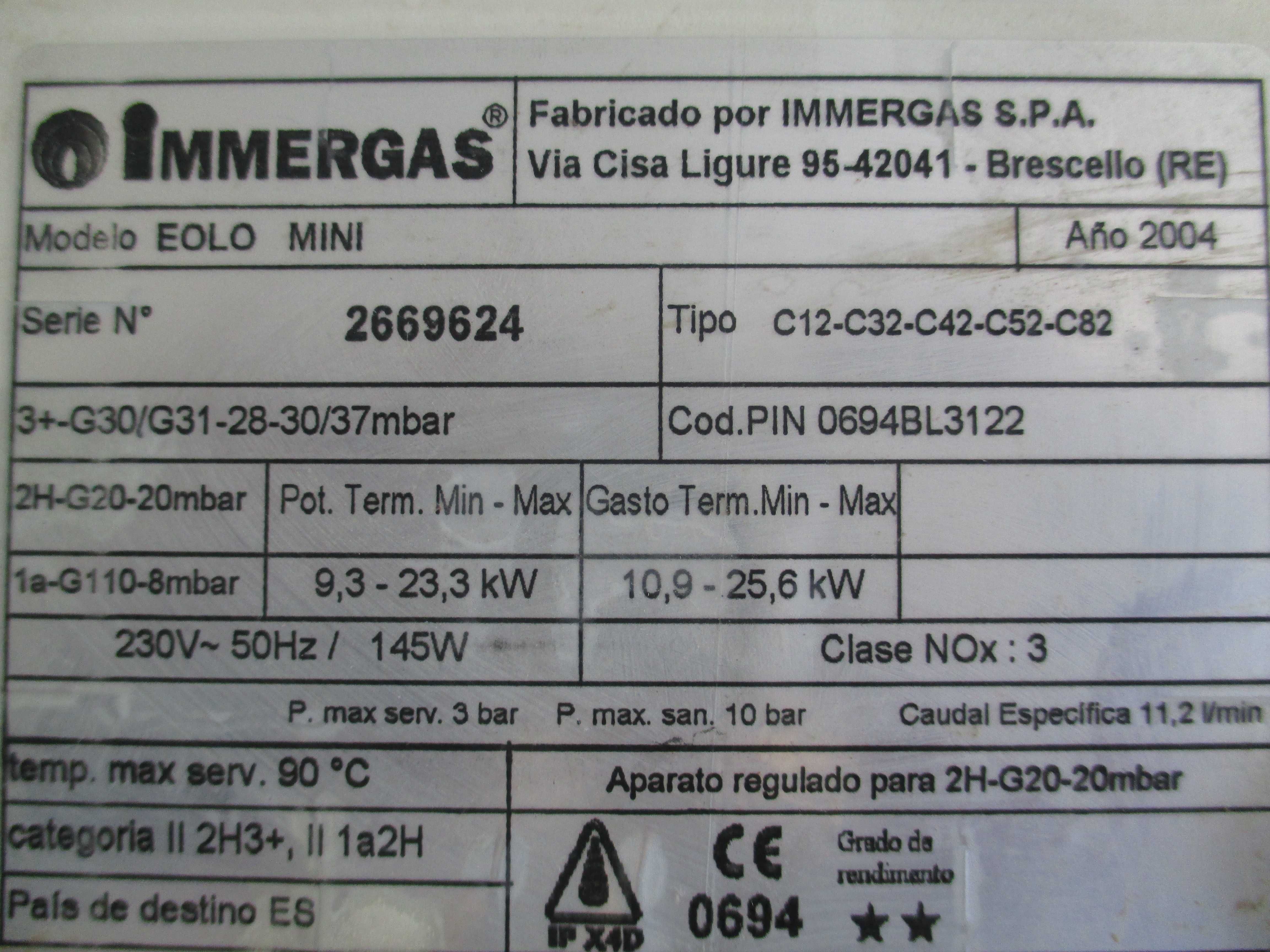 Dezmembrez Centrala termica Immergas Model Eolo Mini 24 KW