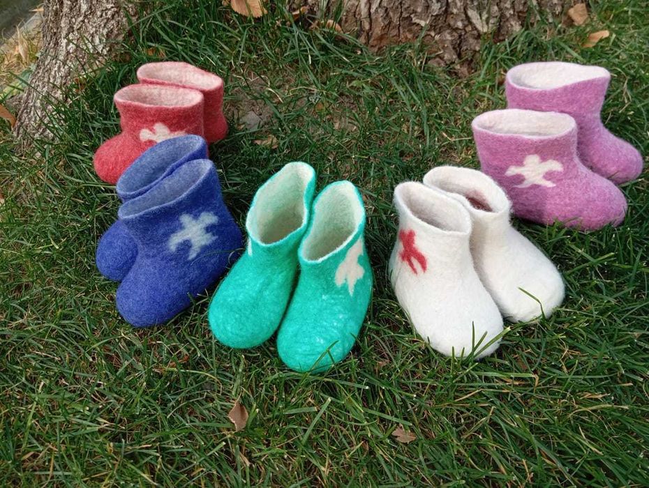 Детские пинетки 100% шерсть мериноса, ручная работа