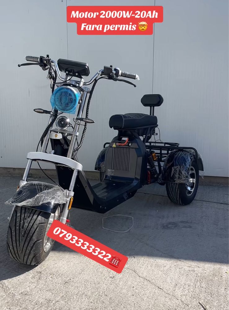 Scuter electric cu 3 roti nou