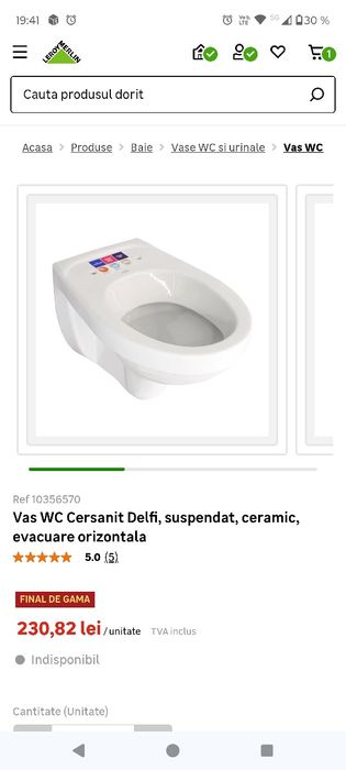 Vas wc suspendat Ceresit nou