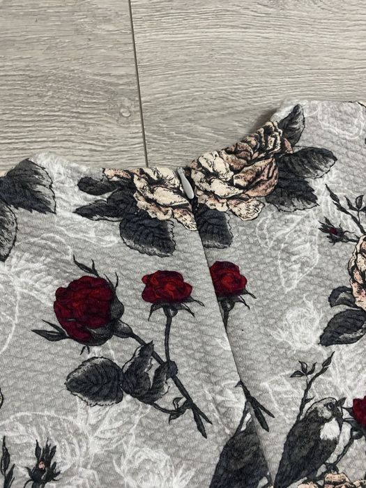 Rochie primigi fetita 6 ani, gri cu flori