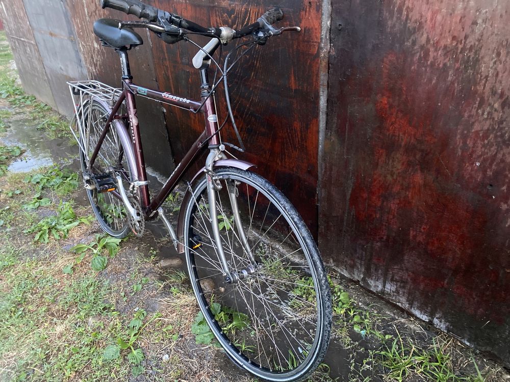Bicicletă clasică roți subțiri vișină putredă