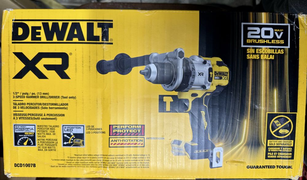 Шуруповерт дрель винтоверт гайковерт Dewalt DCD1007, 169Нм, ОРИГИНАЛ