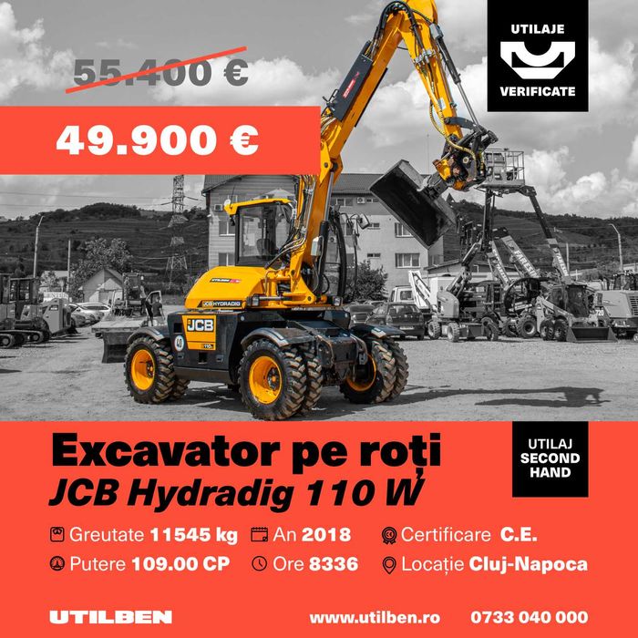 Excavator pe roti JCB Hydradig 110 W SH - STOC