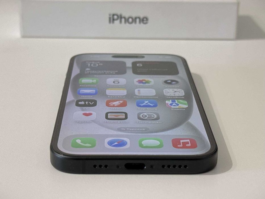 Бартер!Като НОВ! 90% Бат. iPhone 15 Black (Черен)