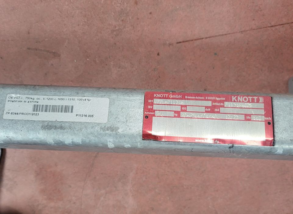 Punte rigida 750kg Knott osie remorca