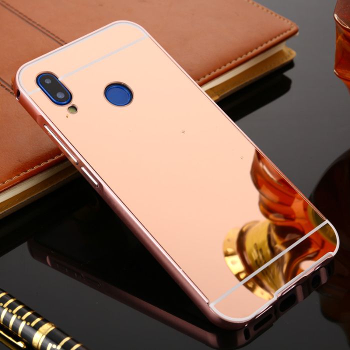 Husa / Bumper aluminiu + spate Oglinda pt Huawei P20, Honor 7, Honor 8