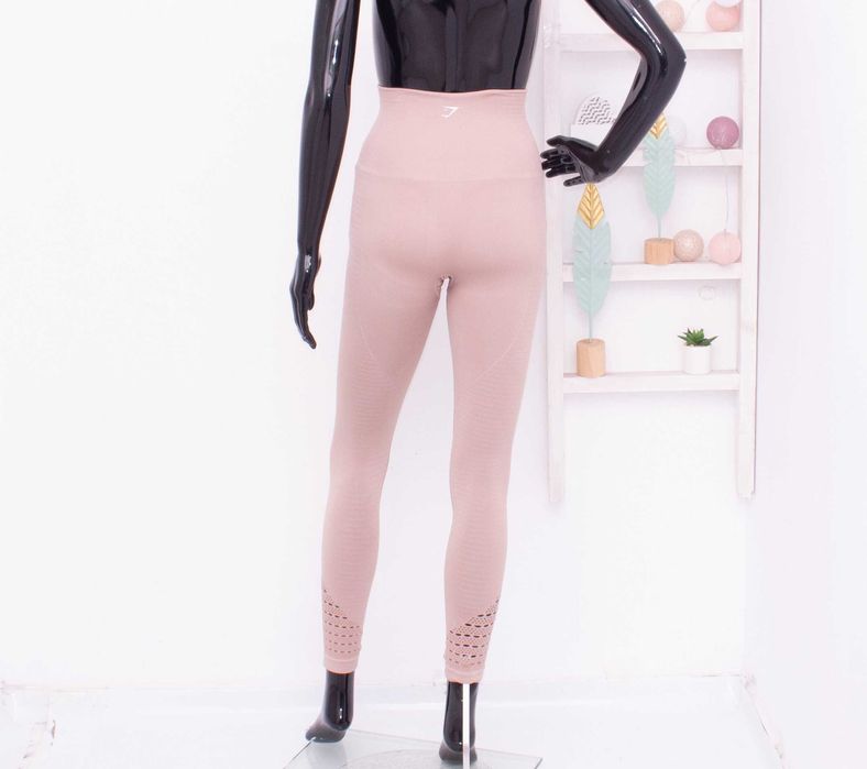 Gymshark дамски оригинален бежов безшевен клин за фитнес XS