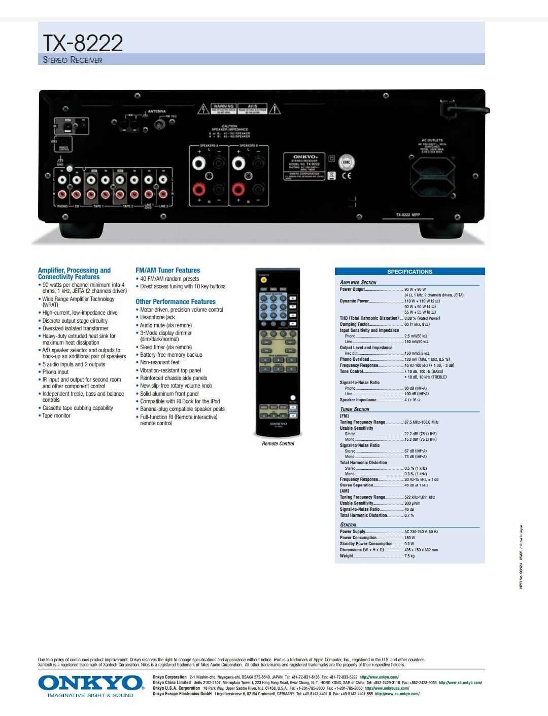 Стерео ресивер ONKYO TX-8222