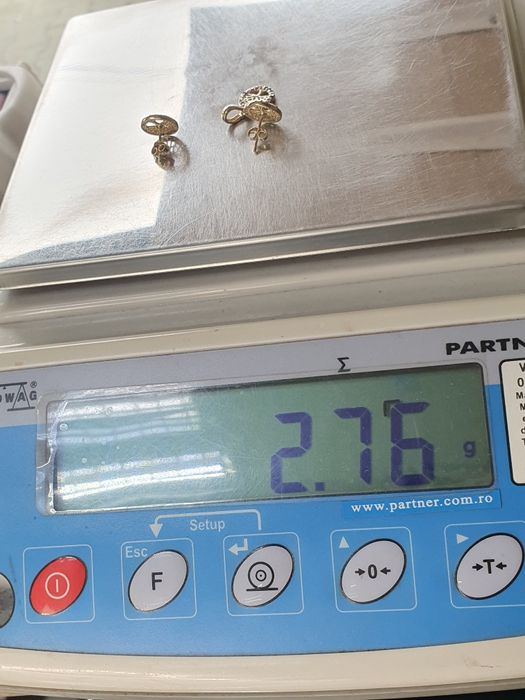 Set din aur de 14K cercei și pandantiv cu Pomul Vieții și zirconii