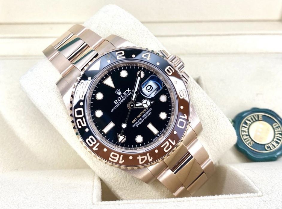 Rolex GMT-Master II Rose Gold Rootbeer fullset