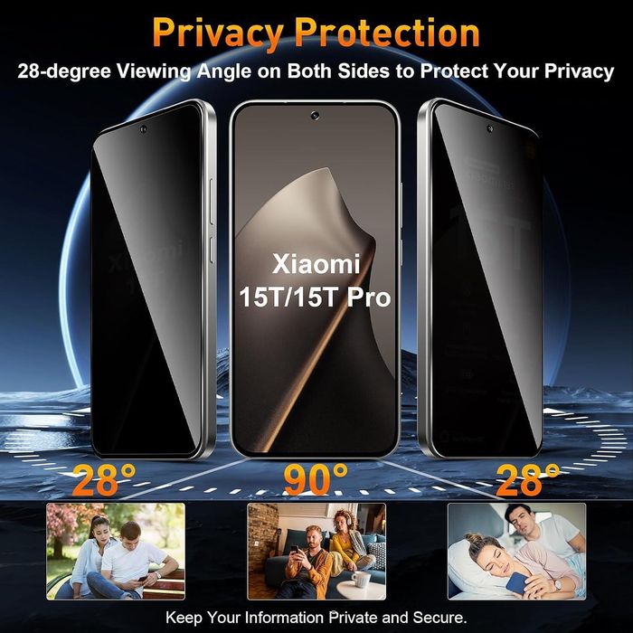 Матов privacy хидрогел протектор за дисплей за xiaomi 15t