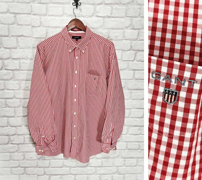 GANT Оригинална мъжка риза червено каре размер XL