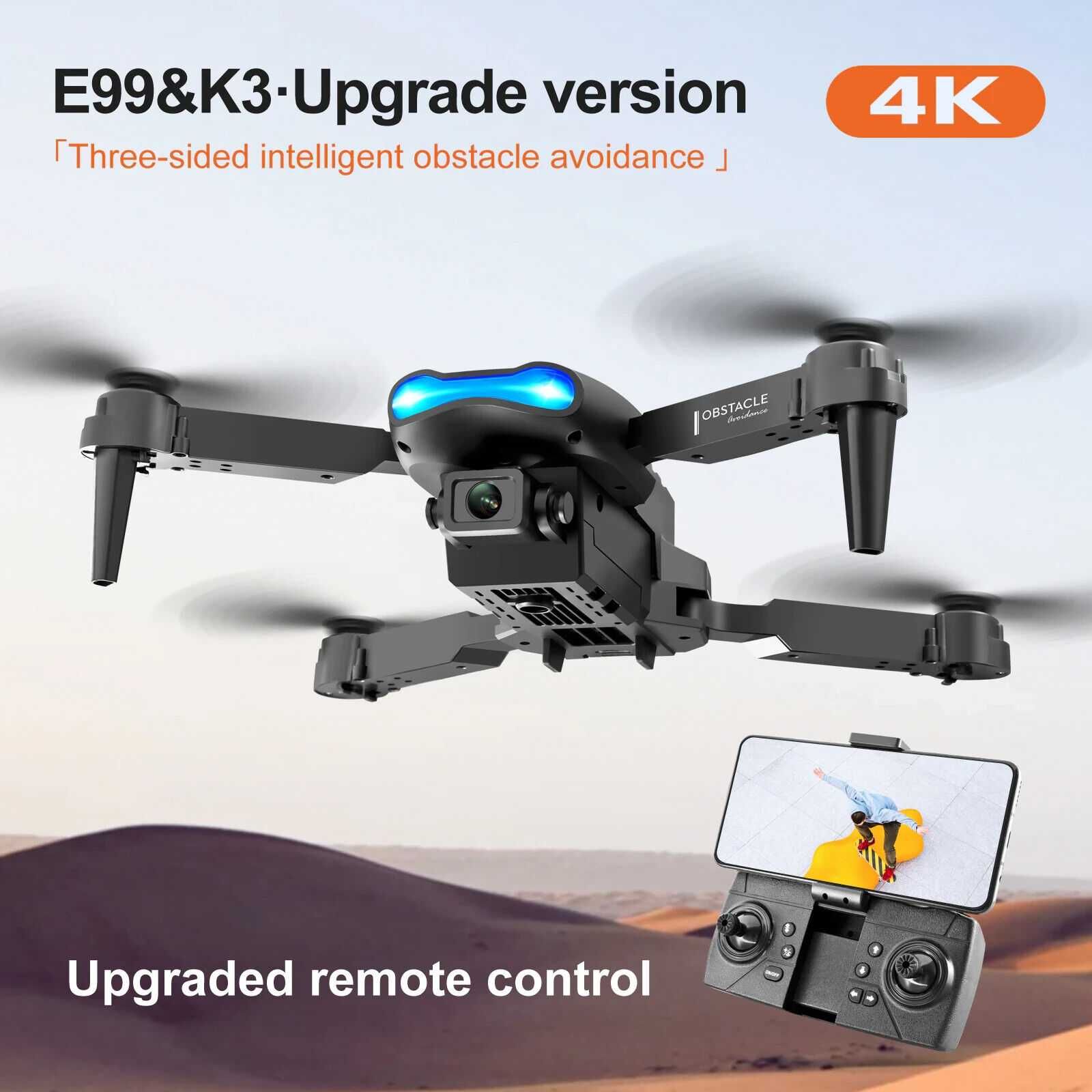 Сгъваем мини дрон E99 PRO K3 с двойна 4K камера