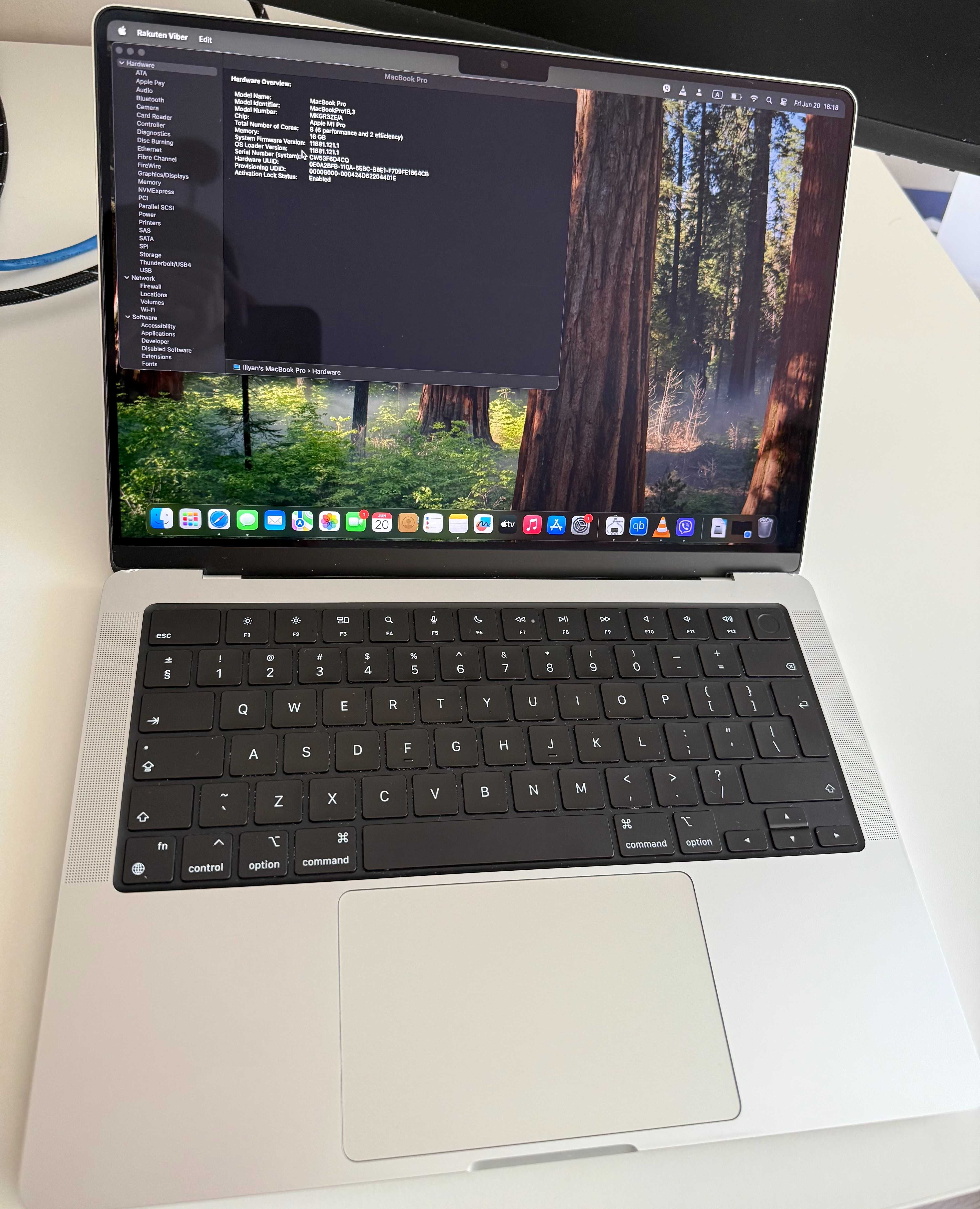 Apple MacBook Pro 2022 14" M1 Pro 8CPU, 16GB RAM, 512GB SSD Silver