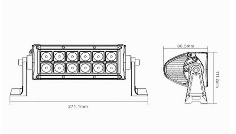 Мощен LED бар 36W 12 LED 12V 24V  за АТВ,Джип,4х4,Offroad,Камион и др.