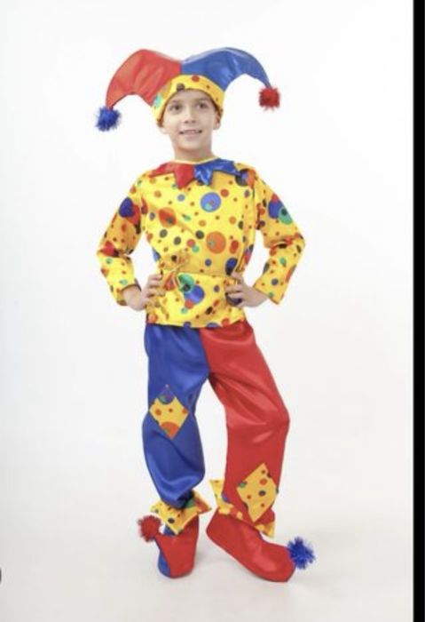 Новогодний костюм , карнавальный костюм скомороха, шут