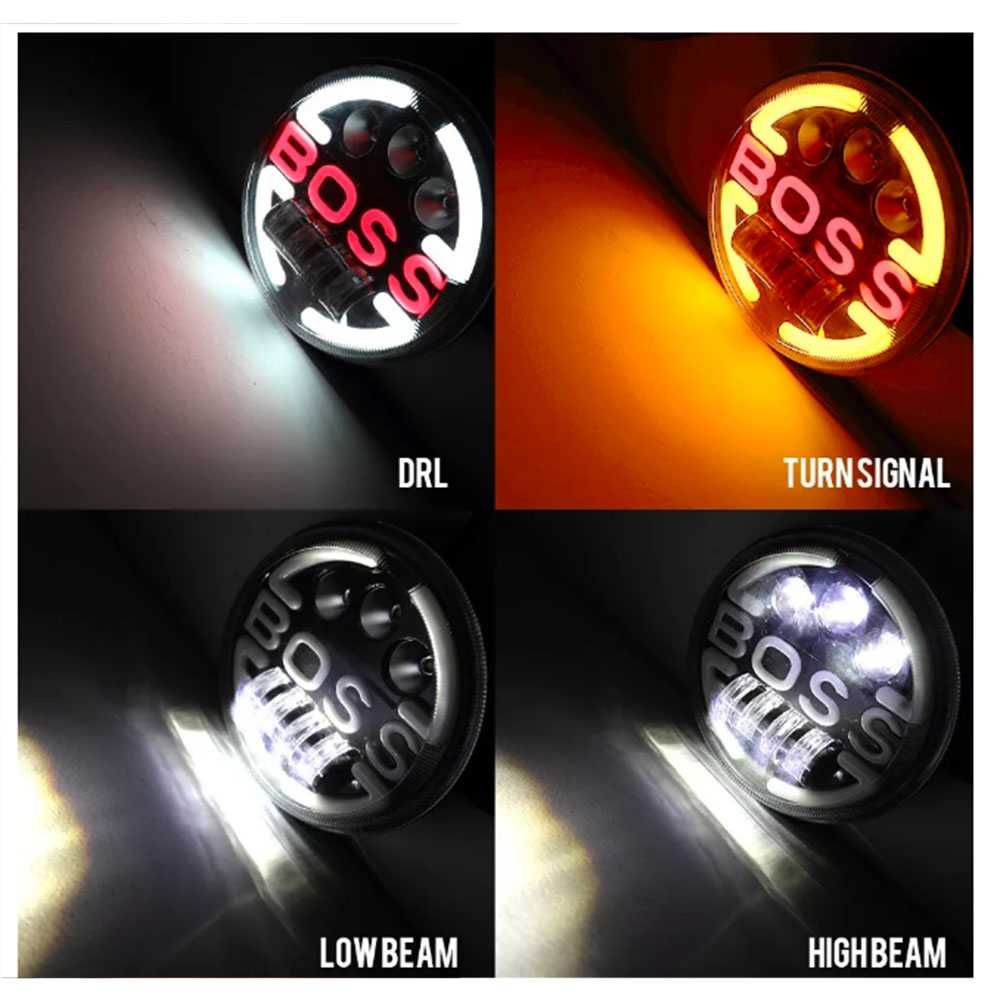 LED фар/лампа/халоген 18 см, 12V-24V, къси/дълги, 6500lm, универсален