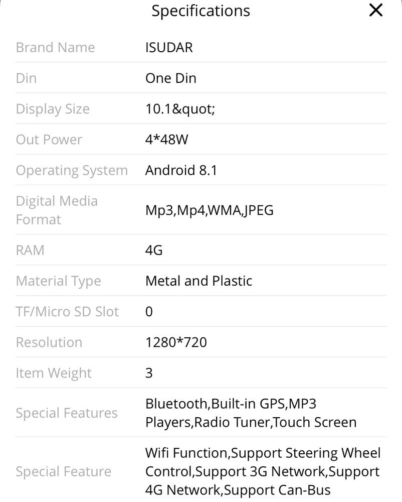 Navigatie GPS Isudar H53 Android 8.1 VW Golf 7