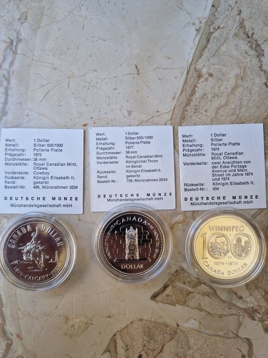 Сет сребърни монети 1 долар Канада