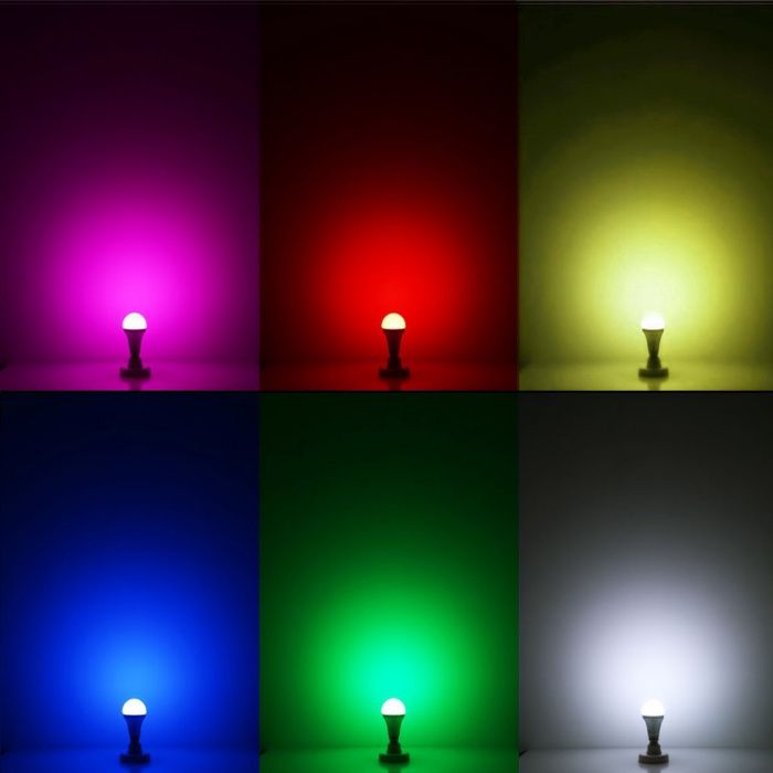 LED Цветна RGB Крушка с дистанционно, ЛЕД лампа E27 с смяна на цветове