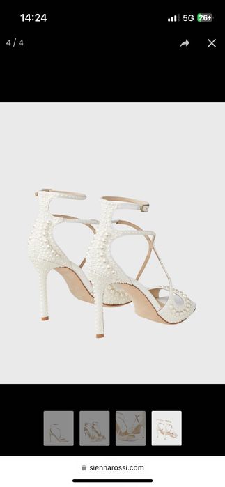 Бели обувки на ток с перли Sienna Rossi