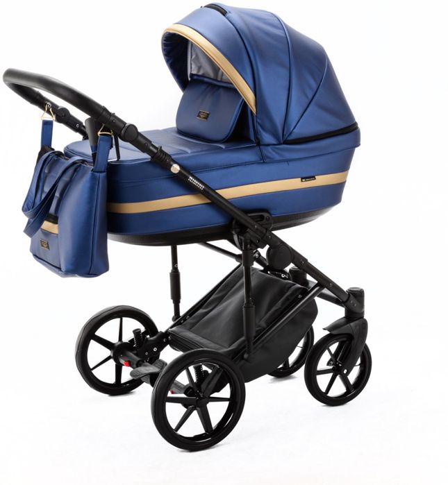 Детская коляска 2 в 1 Adamex Rimini в идеальном состоянии, цвет синий