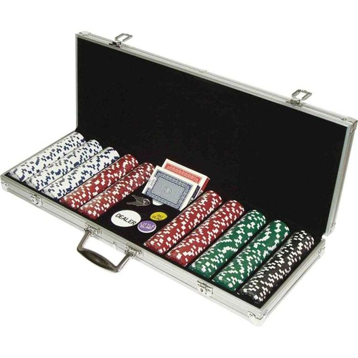 Servieta Trusa poke 300si500 jetoane. carti jetoane set poker