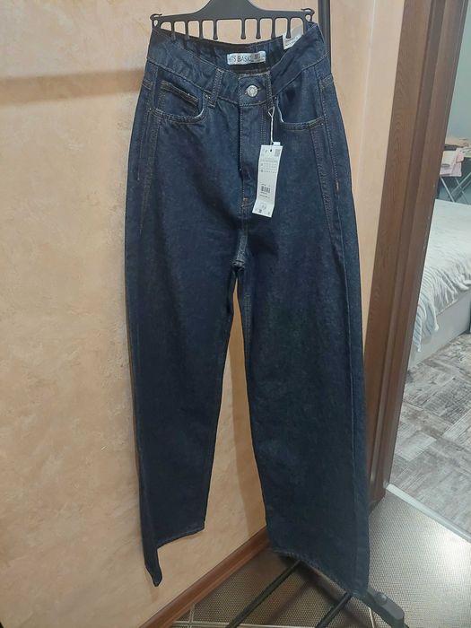 Тъмно сини дънки wide leg