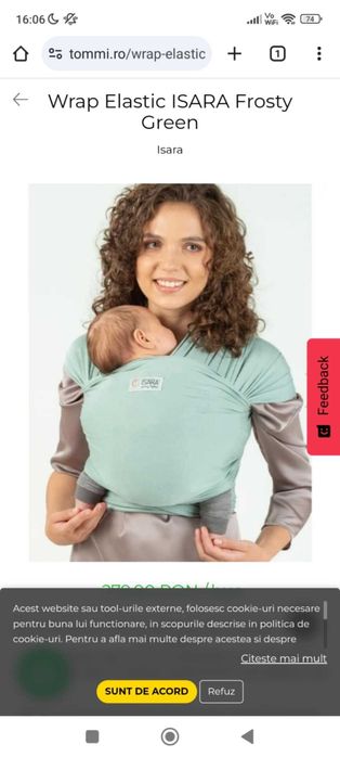 Wrap elastic Isara Frosty Green