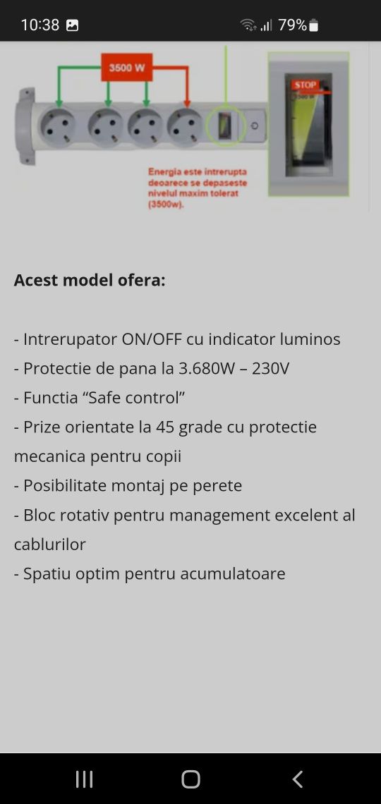 Legrand "Safe Control System" prelungitor 6prize protectie la suprasar