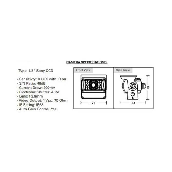 Camera noua marsarier / spate pentru masini mari, cu protectie