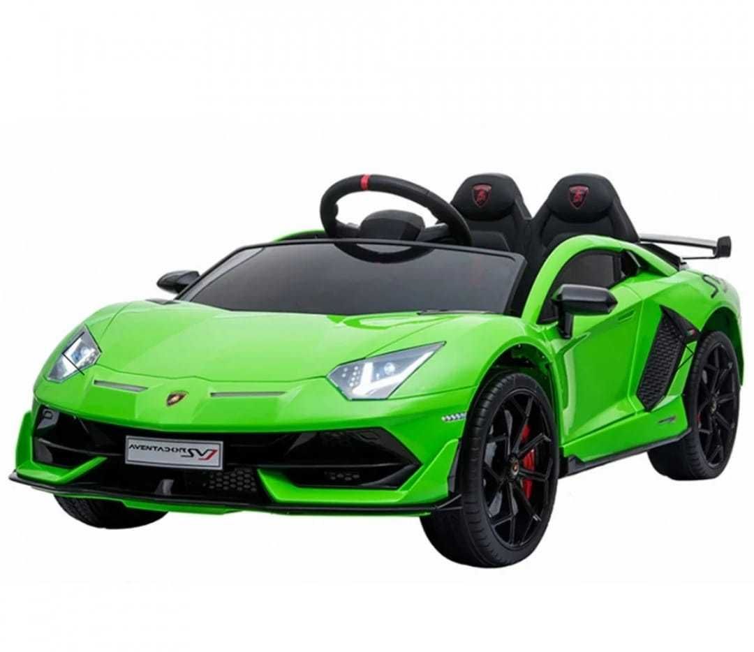 Masinuta electrica Lamborghini Aventador SVJ green cu roti EVA