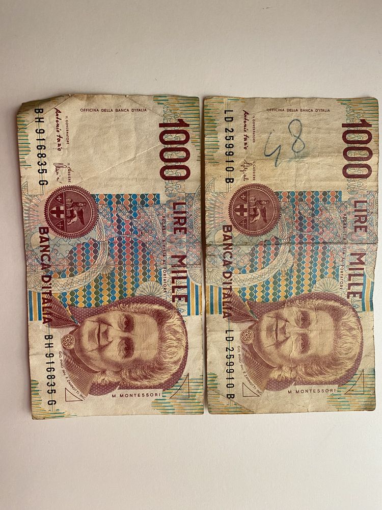 1000 lire italiene-an 1990